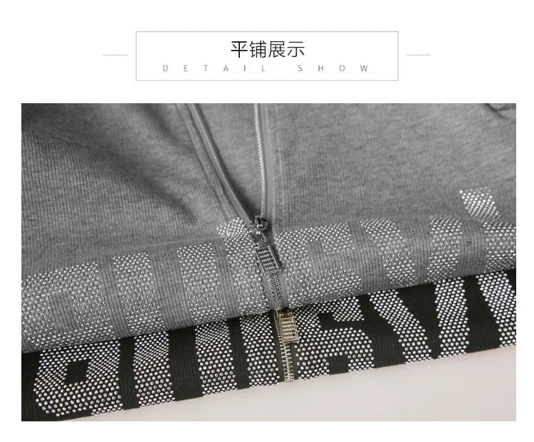 #7937Black Grey Women Hoodies Sweatshirt Tops Pullovers Diamonds Letters Slim Streetwear Short Hoodies Woman Zipper Korean Style.