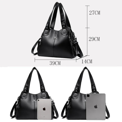Genuine Soft Leather Handbags for Women Casual Shoulder Tote Bag Luxury Designer Ladies Large Capacity Purse Bags Sac A Main Hot.