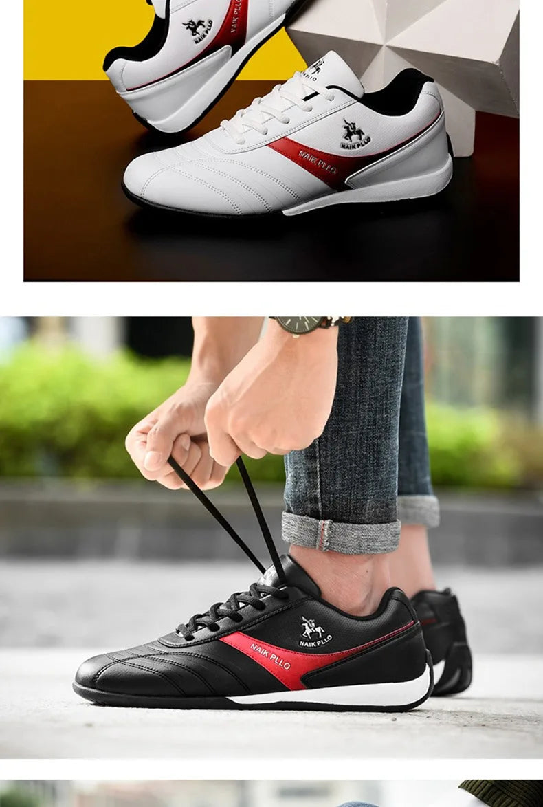 Men Shoes Flat Sports Shoes Lightweight Flat Shoes Simple Fashion Travel Shoes Walking Leather Running Shoes Sneakers.