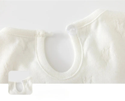 Somenie Baby-Langarm-Body für vier Jahreszeiten, Mädchen, süße Schleife, Rundhalsausschnitt, einteiliges Outfit, Babe-Ausflüge, Kleidungstrends.