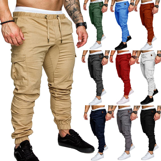 2025 new men's workwear pants, European and American men's loose straight casual pants, men's workwear pocket pants S-XXXL.
