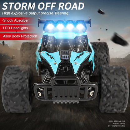 Remote Control Car RC Drift Racing 1:16 Vehicle Off Road Alloy 2.4G Radio High-Speed Trucks With LED Light Climbing Gift Kid Toy.