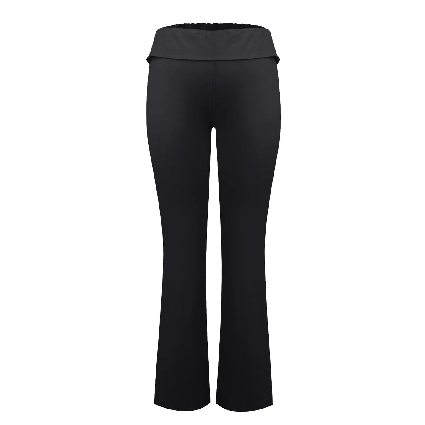 Damenmode, einfarbig, schmale Passform, schmale Reverse-Taille, niedrige Taille, elastische Taille, Schlaghose, Hose für Damen, Damenhose 2024