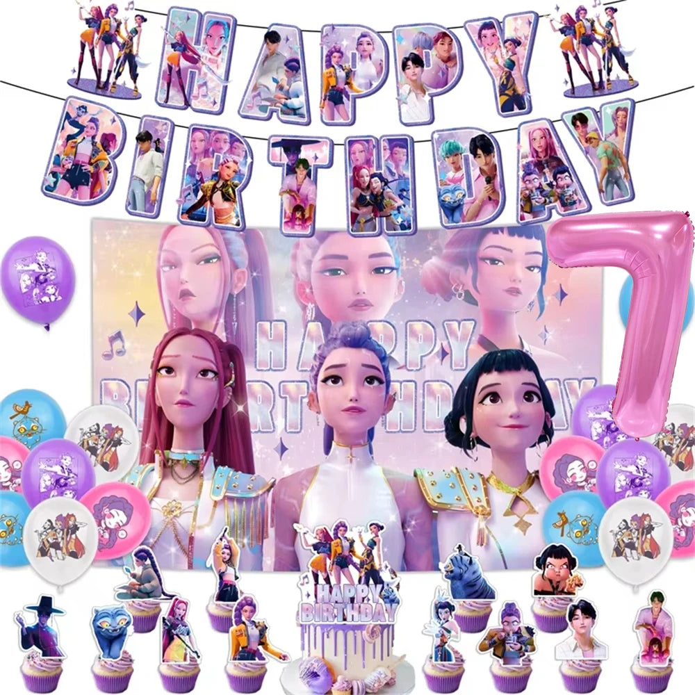 Neue Kpop Dämon Jäger Thema Einweg Geschirr Set Party Liefert Huntrix Saga Jungen Kuchen Topings Geburtstag Party Dekoration