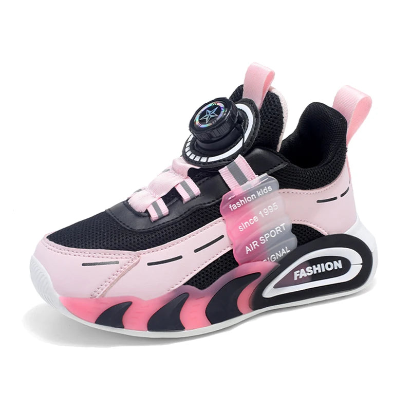 Cute Pink Girls' Summer Breathable Walking Shoes Lightweight Kids Fashion Sneakers for Outdoor Sports Tennis.