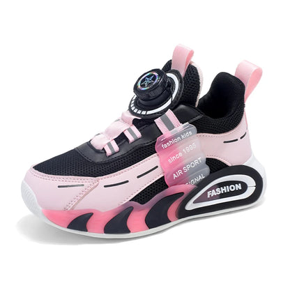 Cute Pink Girls' Summer Breathable Walking Shoes Lightweight Kids Fashion Sneakers for Outdoor Sports Tennis.
