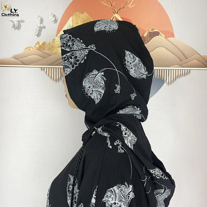 2025Hot Sales New Ramadan Muslim Double Hat Women Abaya Prayer Garment Islam Turkey Arabic Femme Abaya Prayer Kaftan Loose Robes.