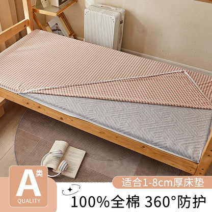 2025 new cotton washed cotton student dormitory mattress cover all-inclusive zipper mattress single piece without filler.