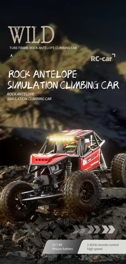 1/18 RC Climbing Car 4WD Off-road Remote Control Vehicle RTR Rock Crawler Big-wheel 4x4 Electric Truck Model Toys for Kids.