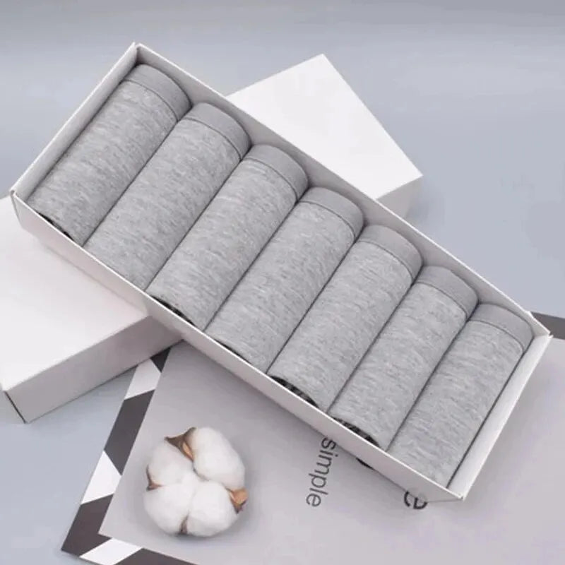 7Pcs Panties for Women Cotton Underwear Plus Size Sexy Briefs Girls Breathable Soft Lingerie Female Cute Solid Color Underpants.