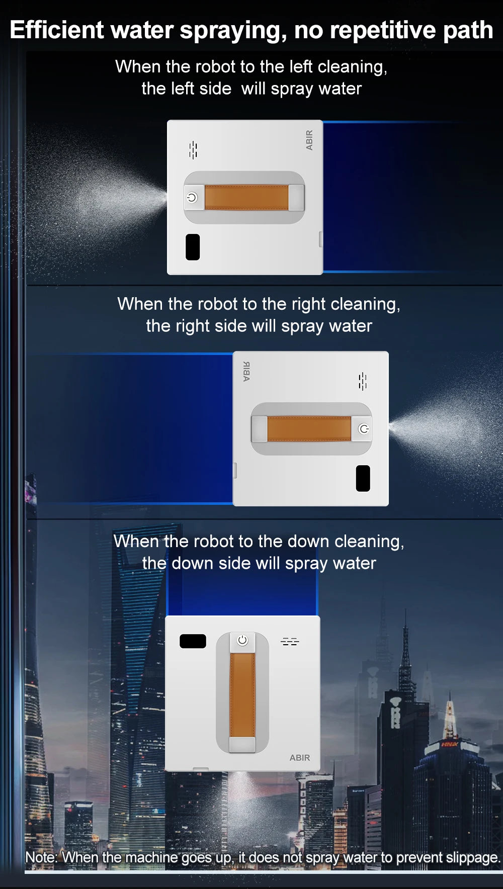 ABIR WD8 Robot Window Vacuum Cleaner,Dual Water Spray,Laser Sensor,Smart Home Glass Wall Wet Dry Cleaning ,APP&Remote Control.