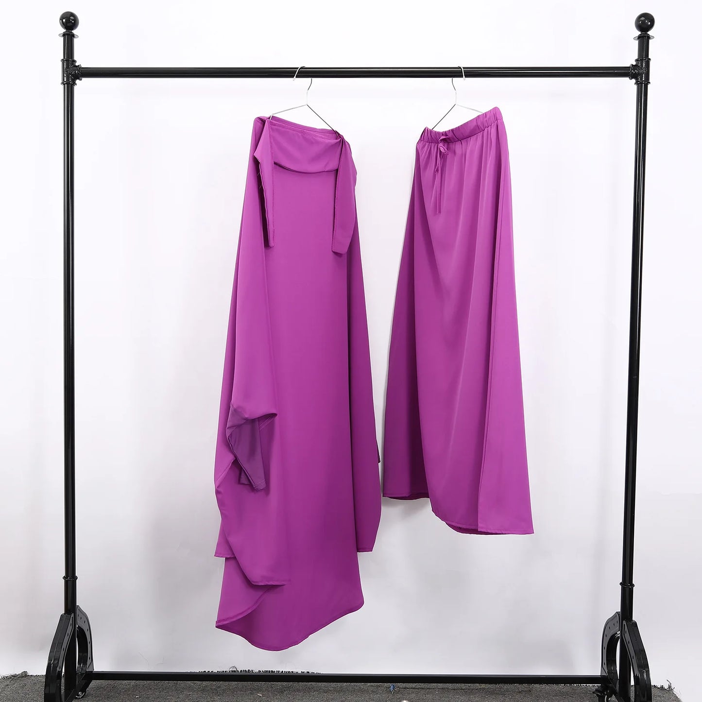 Ramadan Abayas Sets  2 Piece Set Muslim Women Hijab Dress Prayer Garment Abaya Long Khimar Arab Gown  Islamic Clothes Robe