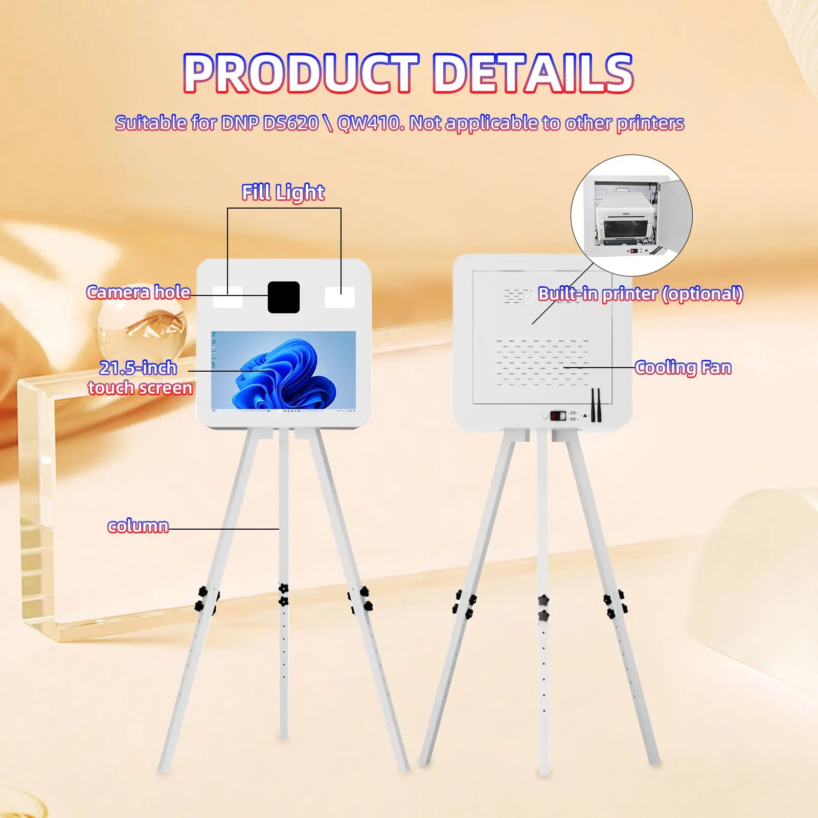 21.5 Inch Portable Camera Touch Screen Dslr Photo Booth Selfie Photo booth Machine  for ds620 RX1 525L QW410  Wedding Party.