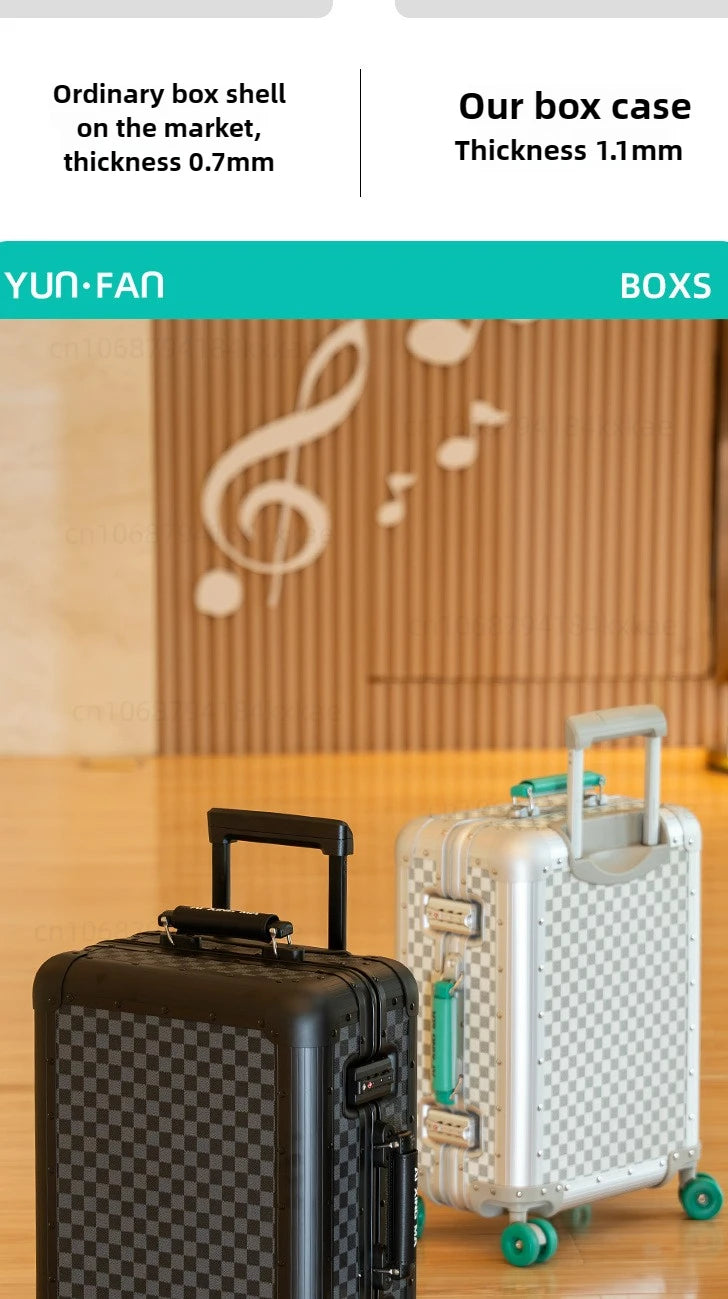 20-Zoll-Koffer aus Vollaluminium-Magnesiumlegierung mit großem Fassungsvermögen, Rollgepäckkoffer, Geschäftsreisekoffer auf Rädern.