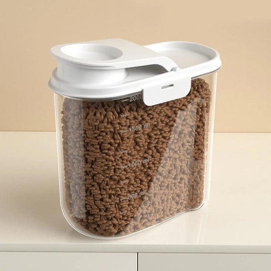 2L Pet Food Container Airtight Pet Food Storage Containers Canister with Lid for Sugar Rice Cereal Nut Pasta Snack Organizer.