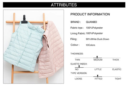 2025 neue Frauen Ärmellose Puffer Jacke Frühling Winter Weibliche 90 % Weiße Ente Unten Ultra Leichte Packbare Warme Daunen Liner weste.