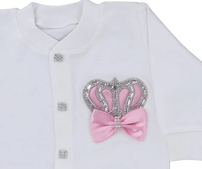 10-teiliges blaues 100 % Baumwollgewebe, gestrickt, Großhandel, individuell gestaltet, Neugeborene, neues Design, Winterkleidung, Kleidung, Luxus-Baby-Strampler-Set.