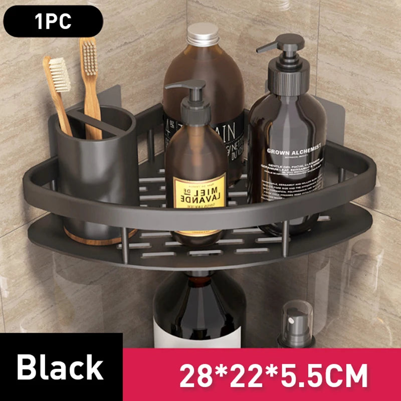 Schlag Kostenloser Wand Badezimmer Regal Kein Bohren Dusche Regal Küche Lagerung Organizer Shampoo Rack Make-Up Lagerung Organizer