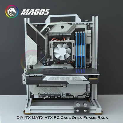 DIY Gamers Cabinet MOD ITX MATX PC Case Open Frame Aluminum Creative ATX Tower Desktop Gaming Computer Chassis Rack.