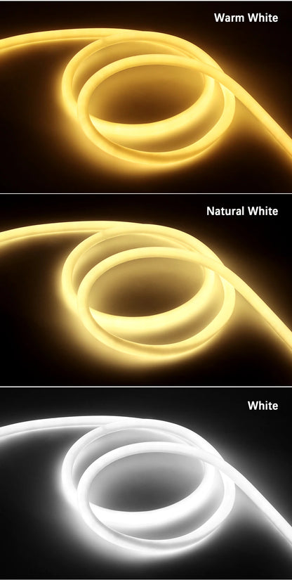 360 Round LED Neon Tube 220V Led Strip Light 120leds/m 2835 Flexible Tape Led Lights IP67 Waterproof for Indoor Outdoor Decor.