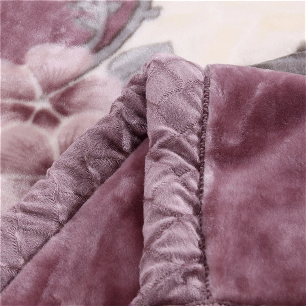 2-6 Kilograms Thick Warm Fluffy Super Soft Raschel Blankets Double Layer Winter Mink Throw Fat Quilts Single Double Size Blanket.
