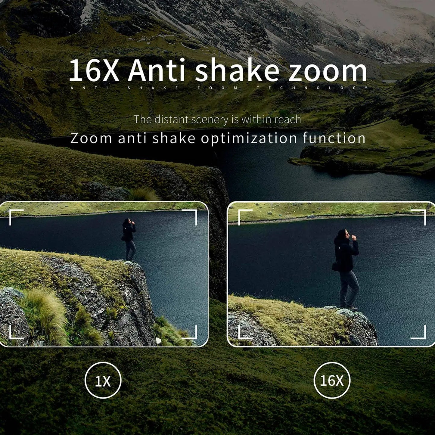 3 Inch IPS Digital Camera 4K 64MP Color Display 16X Digital Zoom HD Vlogging Digital Camera for Photography Video.