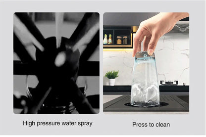 Nanometer Black Hidden Cup Rinser Bar kitchen Sink SUS 304 Stainless Steel Handmade Cup Washer Bar kitchen Sinks With Trash Can