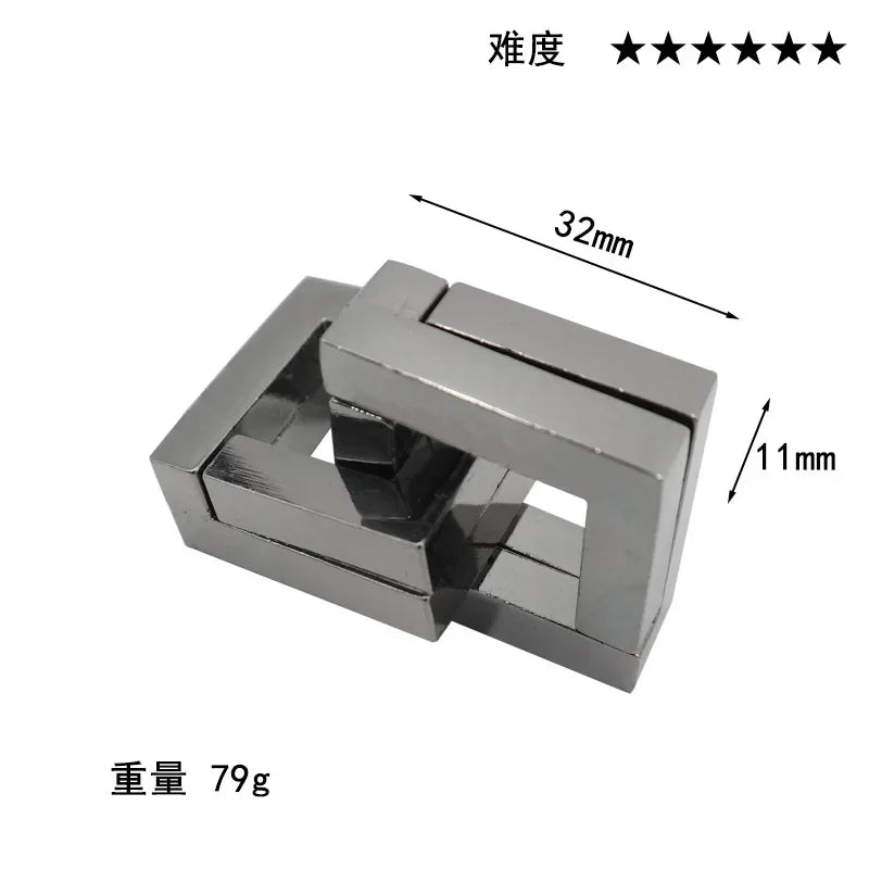 Alloy Metal Unlocking Toys Brain Teaser Metal Puzzle Toys Children Adult Funny Gift IQ Challenge Game.
