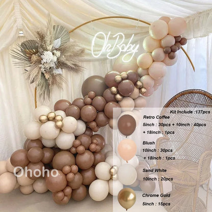 Kaffeebraun Beige Ballon Girlande Bogen Kit Oh Babyparty Dekoration Rustikale Hochzeit Kindergeburtstag Party Taufe Taufe