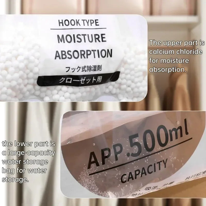 5/10Pcs Moisture Absorber Hanging Bag Wardrobe Antihumidity Bags Anti Damp Mildew Drying Bag Closet Dehumidifier Humidity Packs.