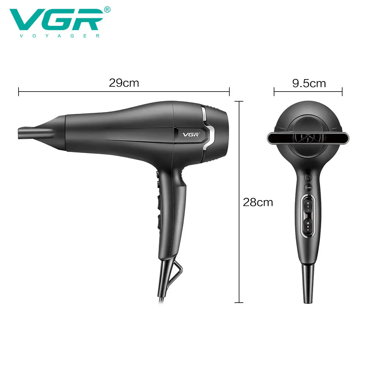 VGR professional multi gear adjustable hair dryer hair salon household high-power distributed air nozzle cold hair dryer V-450.