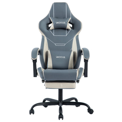WOTSTA Gaming Chair Ergonomischer Gaming Chair Bürostuhl mit Fußstütze Racing Computerstuhl Höhenverstellbar Gepolstert Computerst