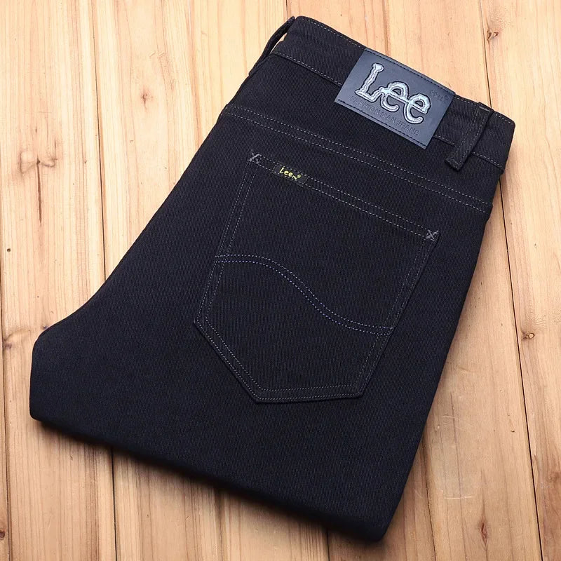 2024 herbst/Winter Neue männer Jeans Business Lose-Fit Gerade Bein Hohe Taille Baumwolle Casual Trendy hosen