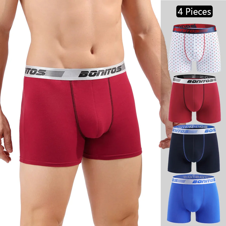 4 stücke Boxer Shorts Schlüpfer der Männer Homme Unterhose Boxershorts Unterwäsche für Mann Baumwolle Männliche Paar Sexy Set Calecon Lot weiche Box