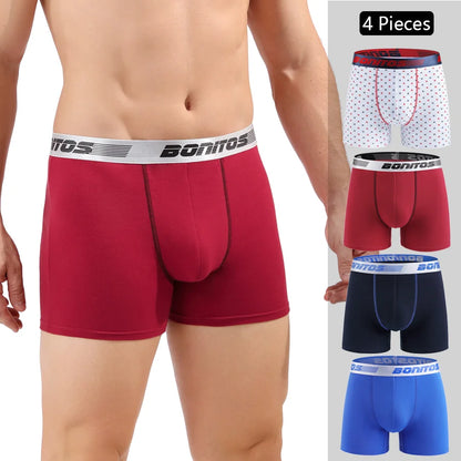 4 stücke Boxer Shorts Schlüpfer der Männer Homme Unterhose Boxershorts Unterwäsche für Mann Baumwolle Männliche Paar Sexy Set Calecon Lot weiche Box