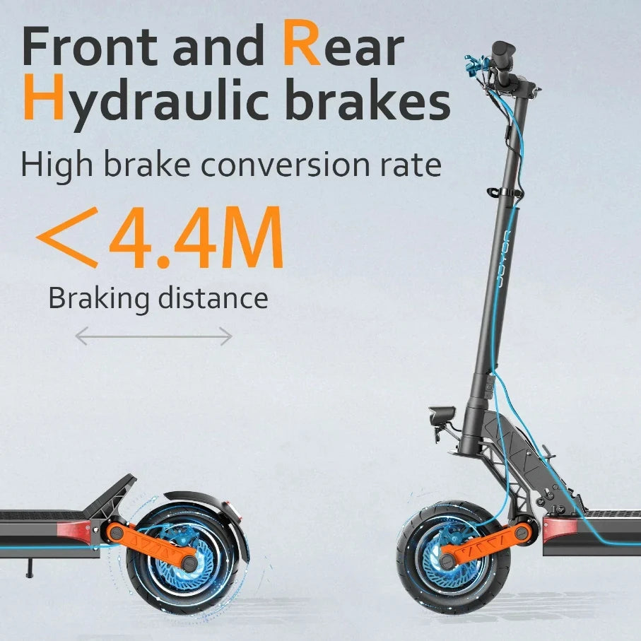 JOYOR S10-S-Z Folding Electric Scooter Dual 1000W Motor 10" Adults E-scooter with 60V 18Ah Battery.