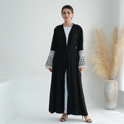 Ramadan Embroidery Muslim Modest Kimono Abaya Damen Dubai Luxury Islam Women Cardigan Dresses Kebaya Kaftan Robe Femme Musulman