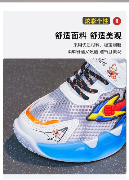 Disney Children's Shoes Fashion Cartoon Spiderman Sneakers for Boys Breathable Sport Shoes Anti-slip Toddler Shoes Student Shoes.