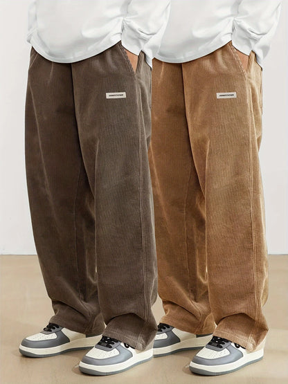 Corduroy pants men clothing Sweatpants Loose-Fit Casual Pants man baggy hosen Regular Length Trousers men cargo pants women.
