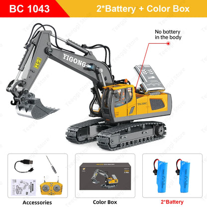 Teeggi 1:20 RC Excavator Car Children Toys 2.4G Remote Control Dump Truck Car Bulldozer Toy Radio Electric Car For Children Gift