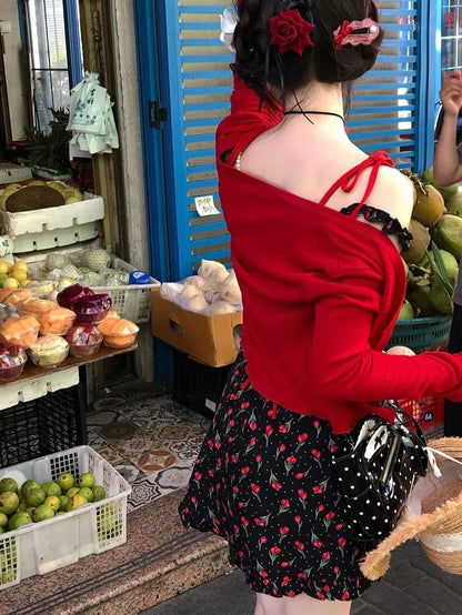 Koreanische Kleid Frauen Süße Bogen Bandage Ärmellose Backless Robe Femme Floral Mode Sommer Mini Kleider 2025, Vestidos De Mujer.