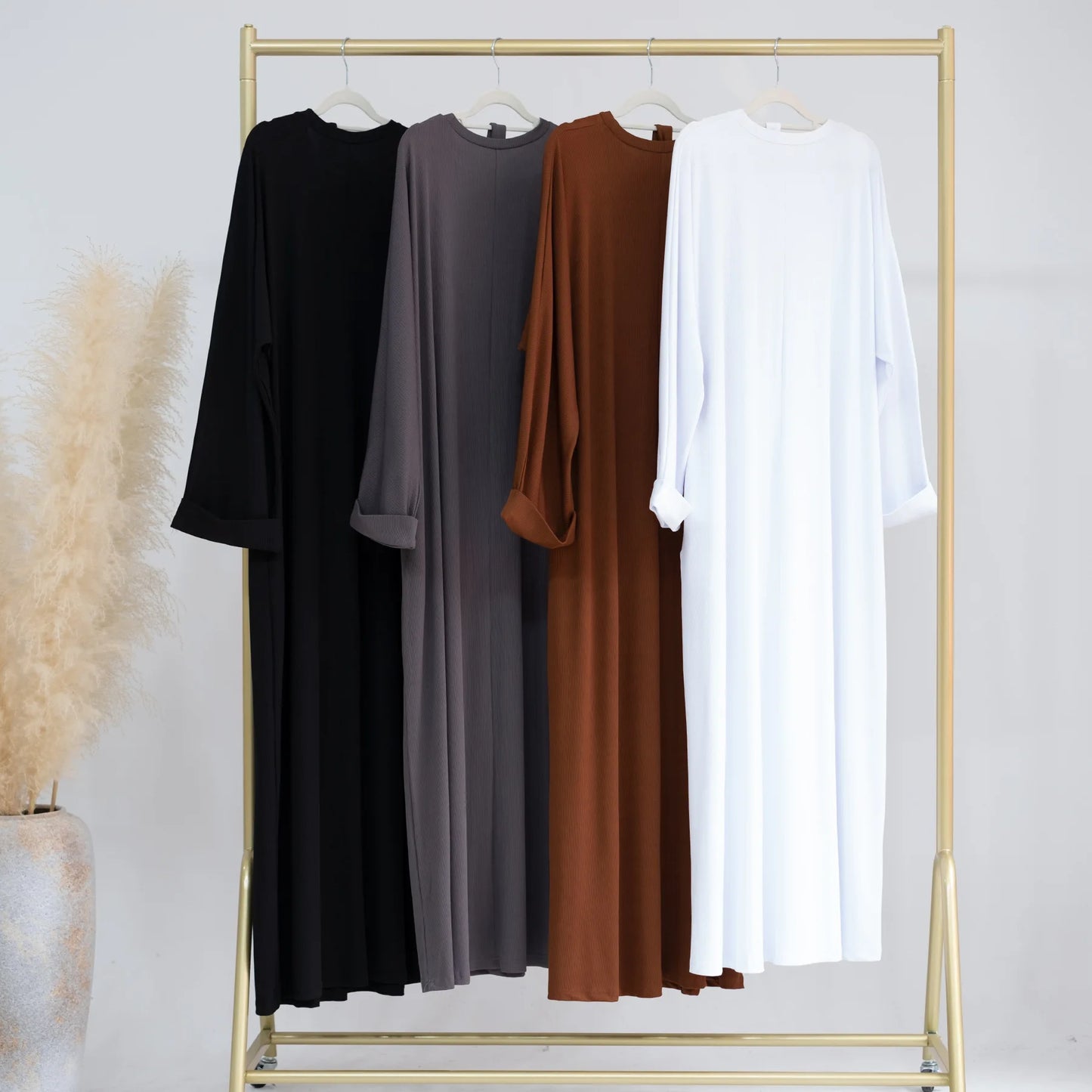 Saudi Arab Turkish Autumn Winter Knitted Dress For Women Jalabiyat Solid Comfortable Belted Casual Muslim Ramadan Robe.