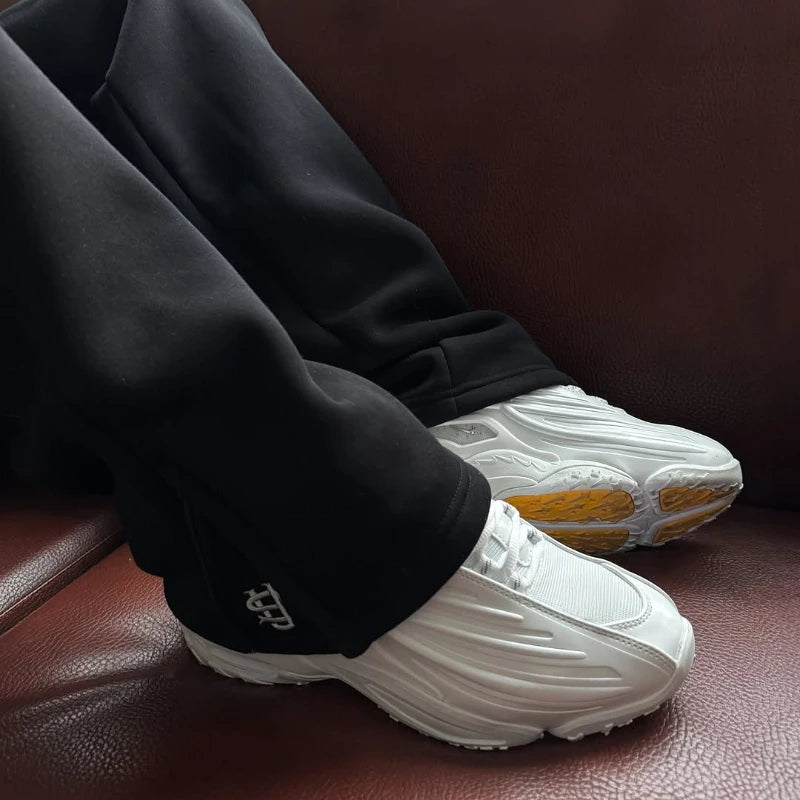 Y2K Men Jogger Loose Su Logo Embroidered Leg Openings Wide Leg Pants Extra outsize Pockets fashionable Couple Straight Leg Pants.