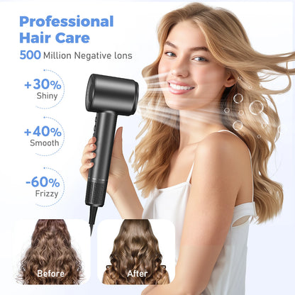 120000 RPM Hair Dryer Negative Ionic Blow Dryer Brushless Motor 40M/S Fast Drying High-Speed Low Noise Thermo-Control Hairdryer.