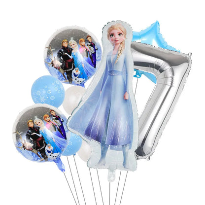 Disney gefroren Geburtstag Dekorationen Mädchen Papier Geschirr Teller Servietten Tassen Schnee königin Geburtstag Deko Hintergrund Luftballons Lieferungen