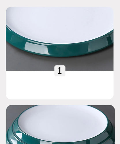 1Pc Commercial Melamine Tableware Household Plastic Dinner Plates Round Barbecue Salad Dishes Plate Kitchen Accessories.