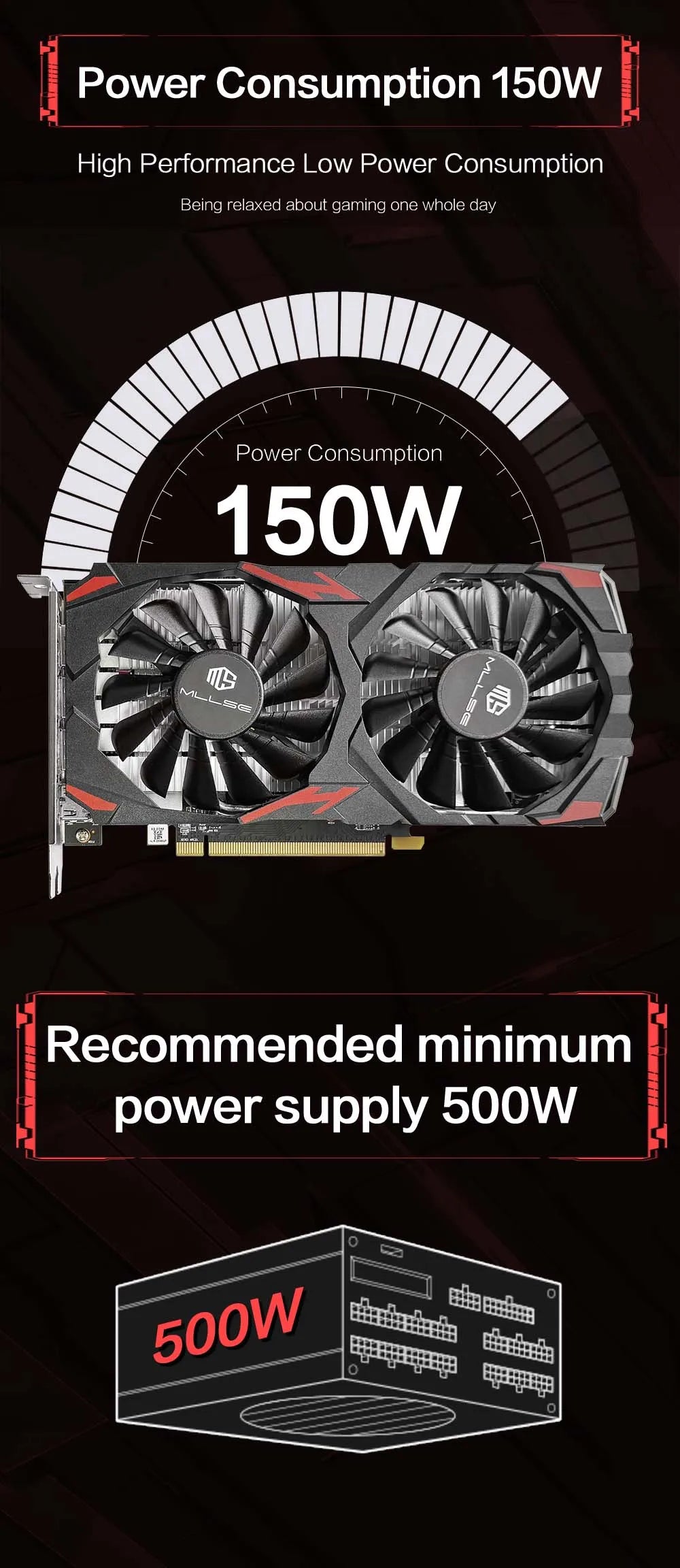 MLLSE AMD RX 580 8GB 2048SP Gaming Graphics Card GDDR5 256Bit PCI-E 3.0 ×16 8Pin Radeon GPU Rx 580 Video Card Placa De Video.