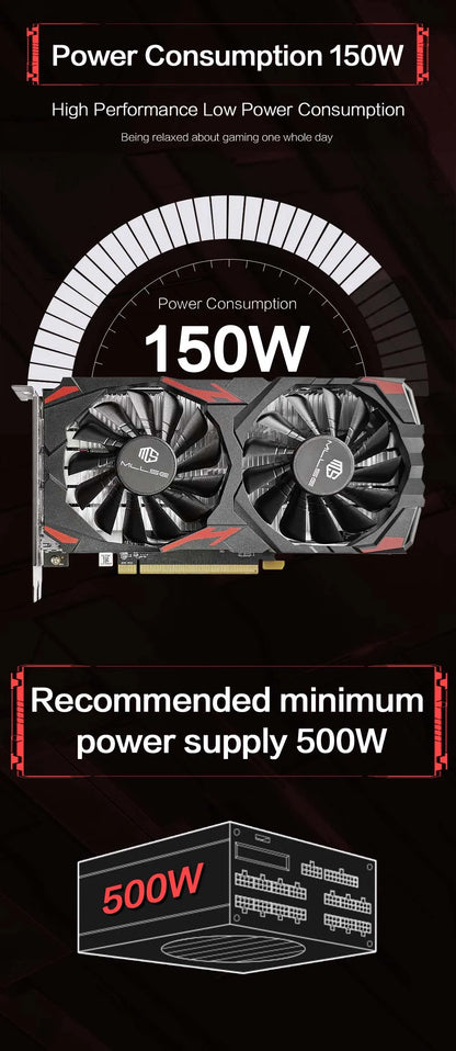 MLLSE AMD RX 580 8GB 2048SP Gaming Graphics Card GDDR5 256Bit PCI-E 3.0 ×16 8Pin Radeon GPU Rx 580 Video Card Placa De Video.