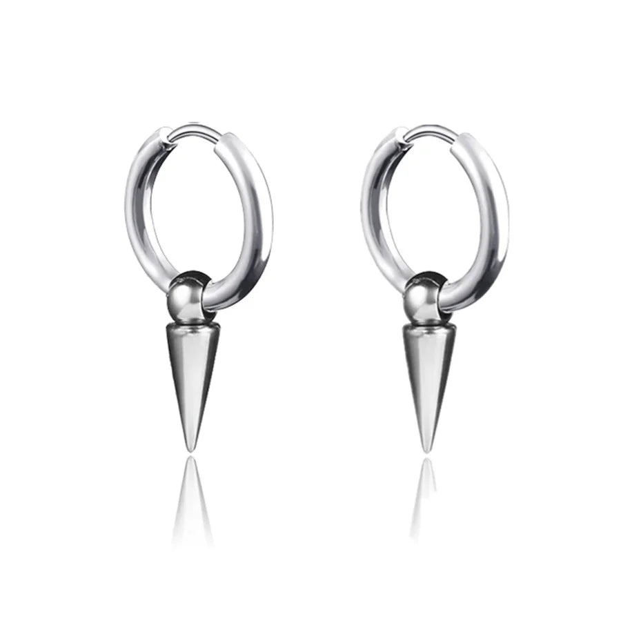 New Punk Stainless Steel Chain Hoop Earrings For Women Men 2023 Trendy Goth Pop Hip Hop Pendants Ear Jewelry Accessories Earring