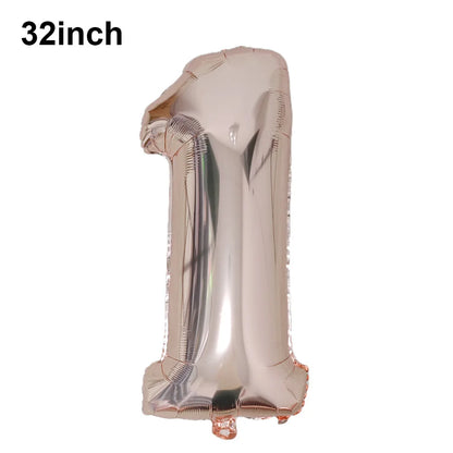 Blauer Ballon mit großen Zahlen, 32 Zoll, 0, 1, 2, 3, 4, 5, 6, 7, 8, 9, Geburtstag, Bachelorette-Luftballons, Figur, Golob-Party-Ballon-Dekoration